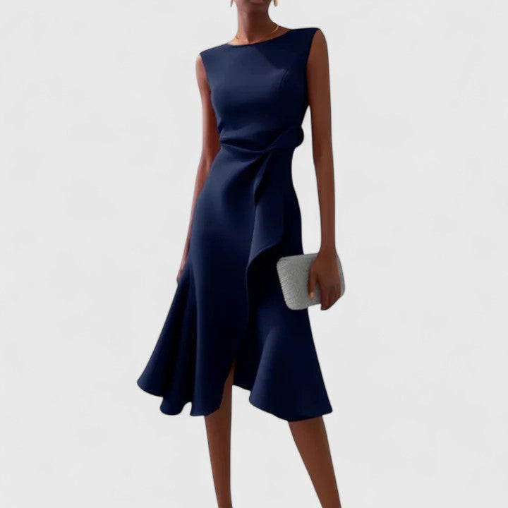 Women's Sophisticated Draped Formal Dress | Midi
