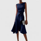 Women's Sophisticated Draped Formal Dress | Midi