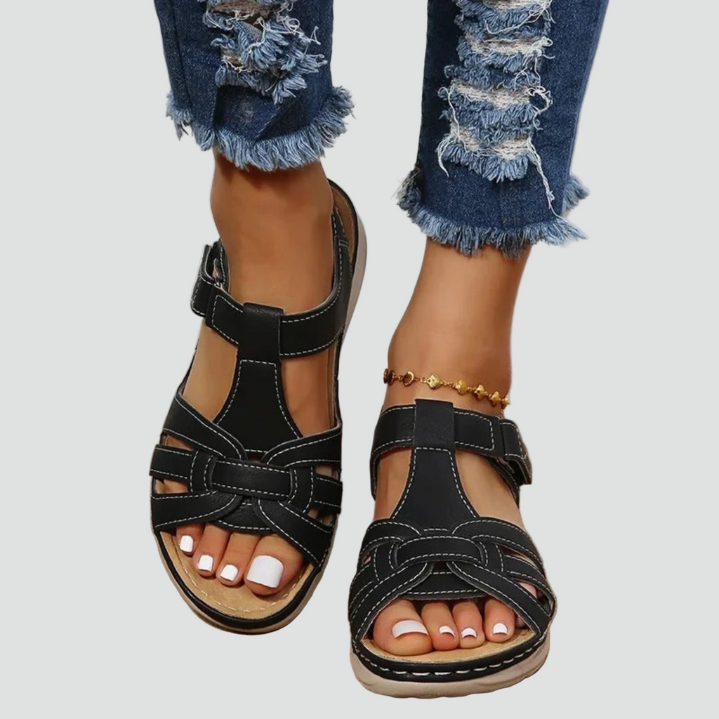 Women's Cutout Sandals | Hook and Loop