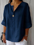 Women's Split Neck 3/4 Sleeves Blouse | Casual