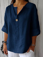 Women's Split Neck 3/4 Sleeves Blouse | Casual