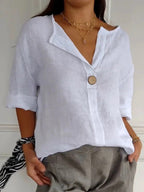 Women's Split Neck 3/4 Sleeves Blouse | Casual