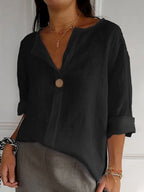 Women's Split Neck 3/4 Sleeves Blouse | Casual