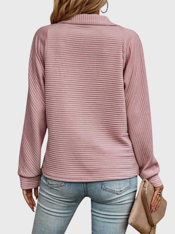 Women's Knit Collar Sweater | Quarter Zip