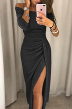 Women's Sequined Wrap Dress | Midi