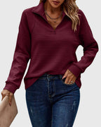 Women's Knit Collar Sweater | Quarter Zip