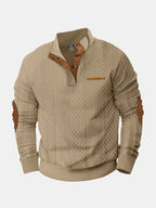 Men's Long Sleeve Winter Knit Sweater | Mock Neck
