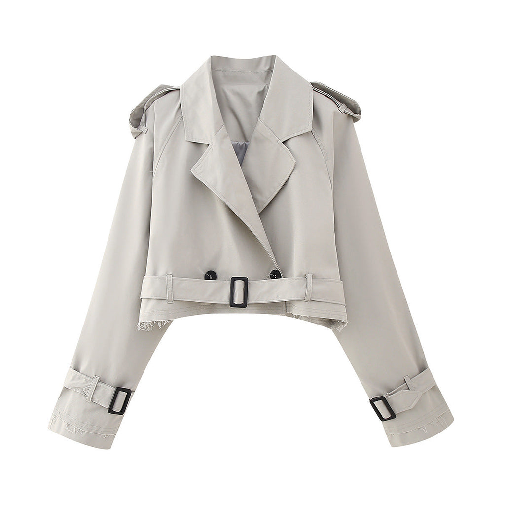 Women's Belted Cropped Trench Jacket | Winter
