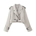 Women's Belted Cropped Trench Jacket | Winter