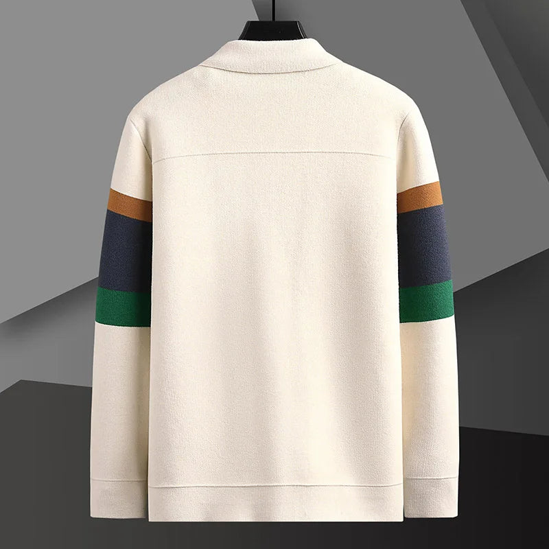 Men's Collar Knit Winter Jacket | Button Up