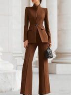 Women's Elegant Blazer and Trouser Suit Set | Formal