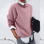 Women's Long Sleeve Winter Knit Sweater | Round Neck