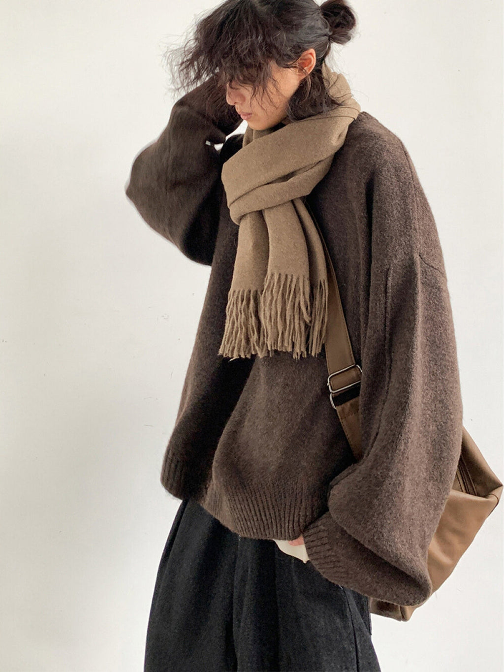 Women's Oversize Crew Neck Sweater | Winter