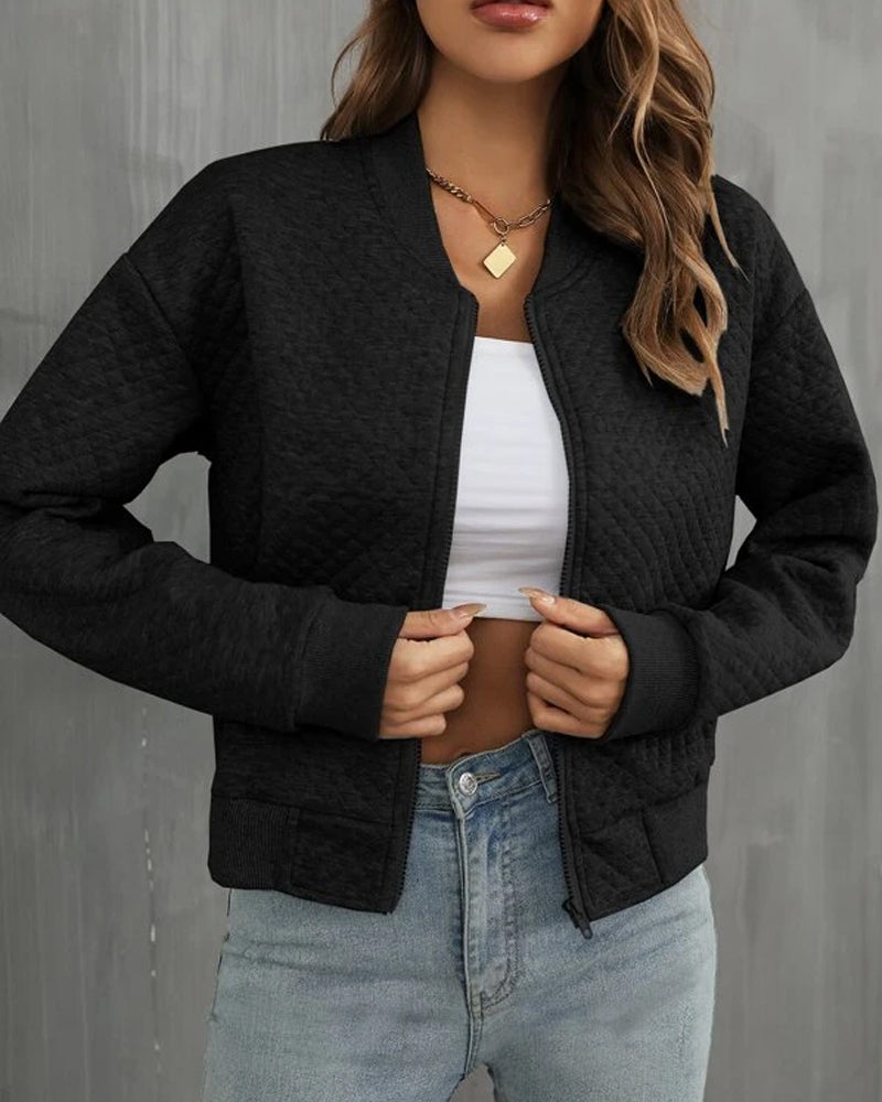Women's Casual Quilted Bomber Jacket | Stylish
