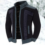 Men’s Stand Collar Zip-Up Jacket | Contrast Panels