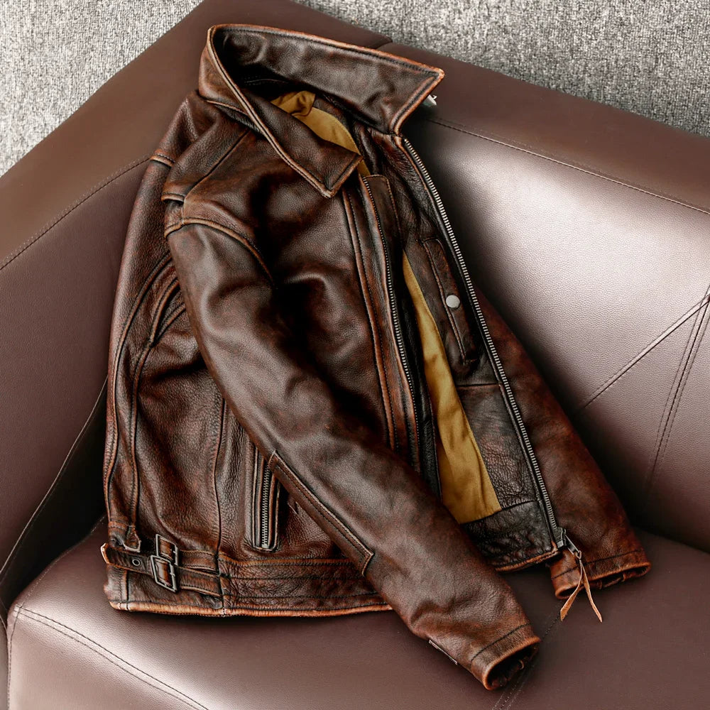 Men's Streetwear Collared Distressed Jacket | Zip Up