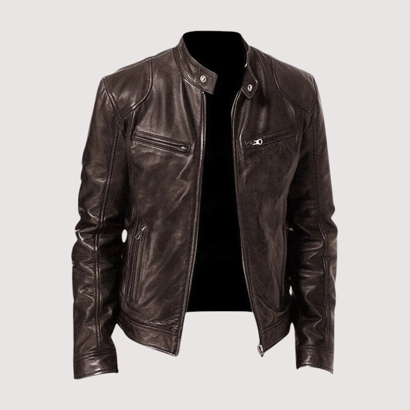 Men's Winter Zip Up Moto Jacket | Streetwear