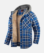 Men's Hooded Winter Shirt Jacket | Plaid
