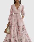 Women's Elegant Wedding Guest Pleated Dress | Maxi