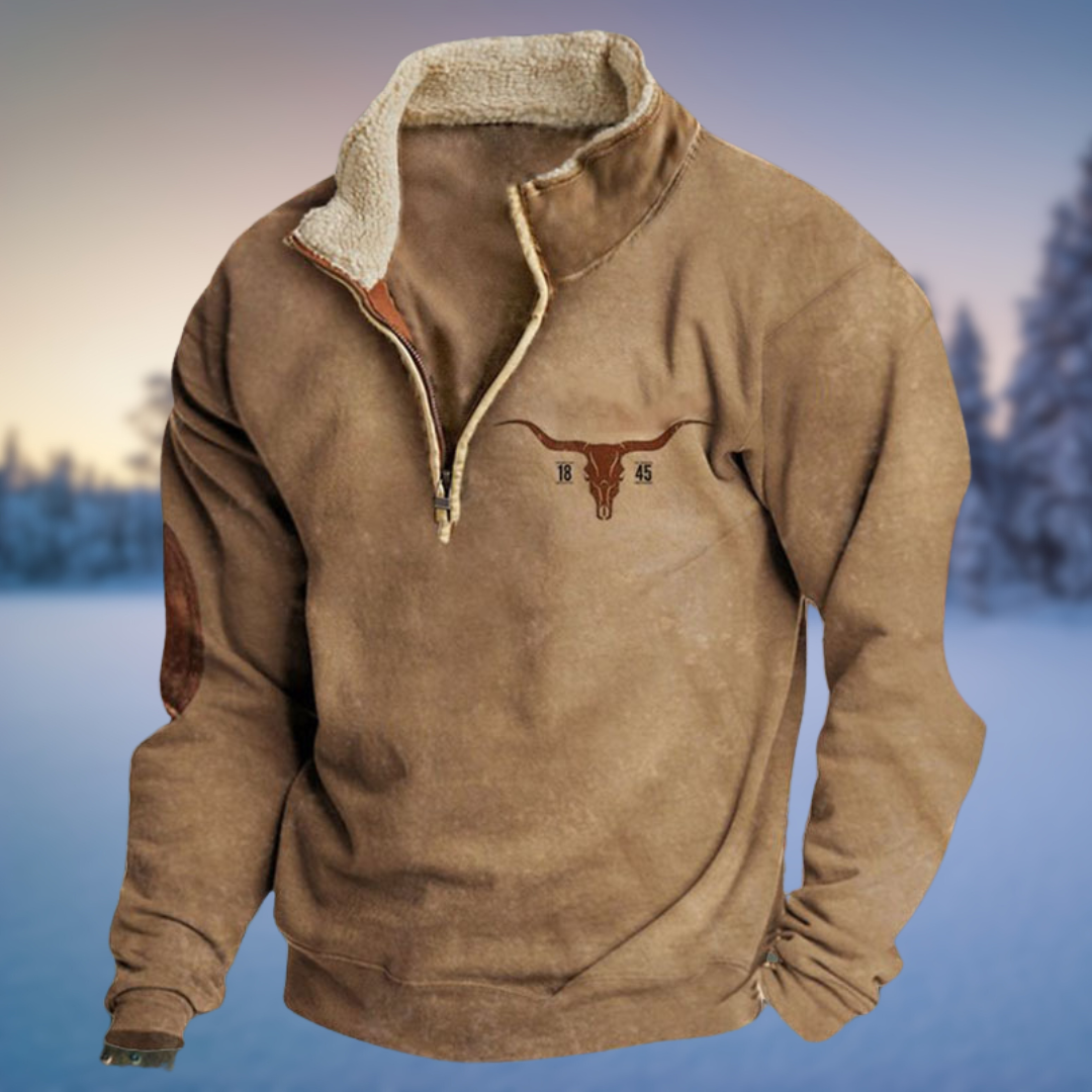 Men's Patterned Half Zip Sweater | Winter
