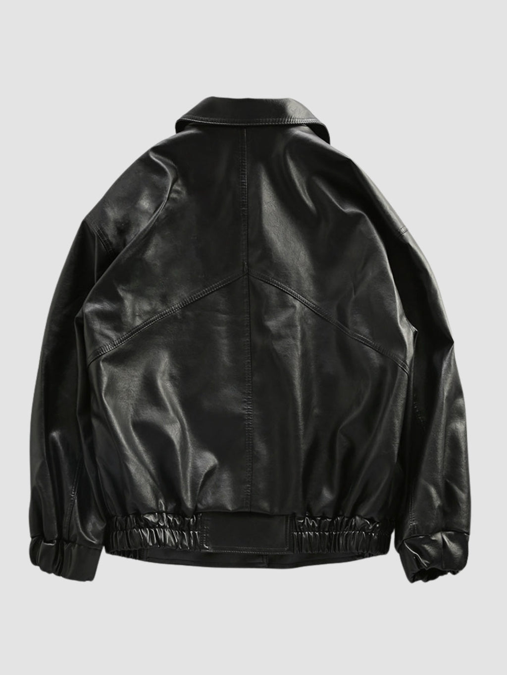 Men's Oversized Moto Black Jacket | Button Up
