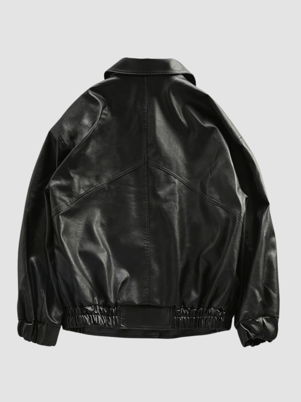 Men's Oversized Moto Black Jacket | Button Up