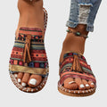 Women's Tassel Detail Bohemian Flat Sandals | Slip On