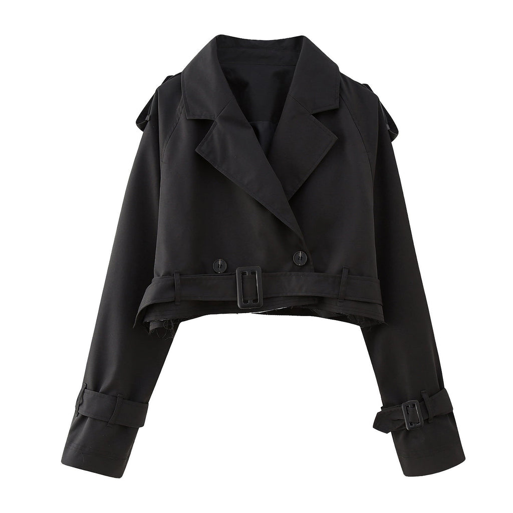 Women's Belted Cropped Trench Jacket | Winter