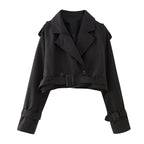 Women's Belted Cropped Trench Jacket | Winter