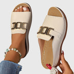 Women's Casual Buckle Detail Open Toe Sandals | Slip On
