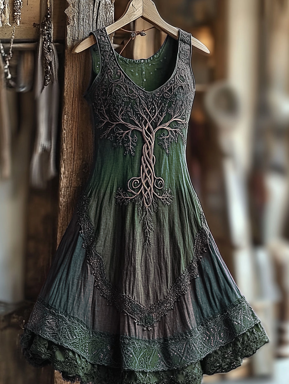 Women's Vintage Sleeveless Midi Dress | Halloween