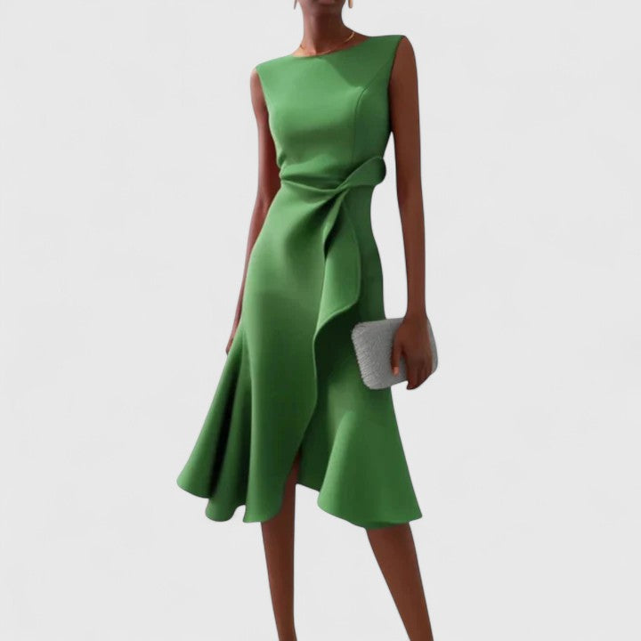 Women's Sophisticated Draped Formal Dress | Midi