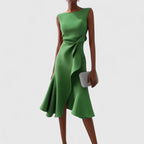 Women's Sophisticated Draped Formal Dress | Midi