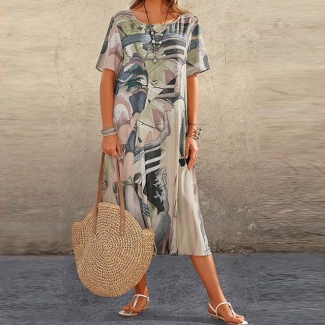 Women’s Shift Summer Print Dress | Midi