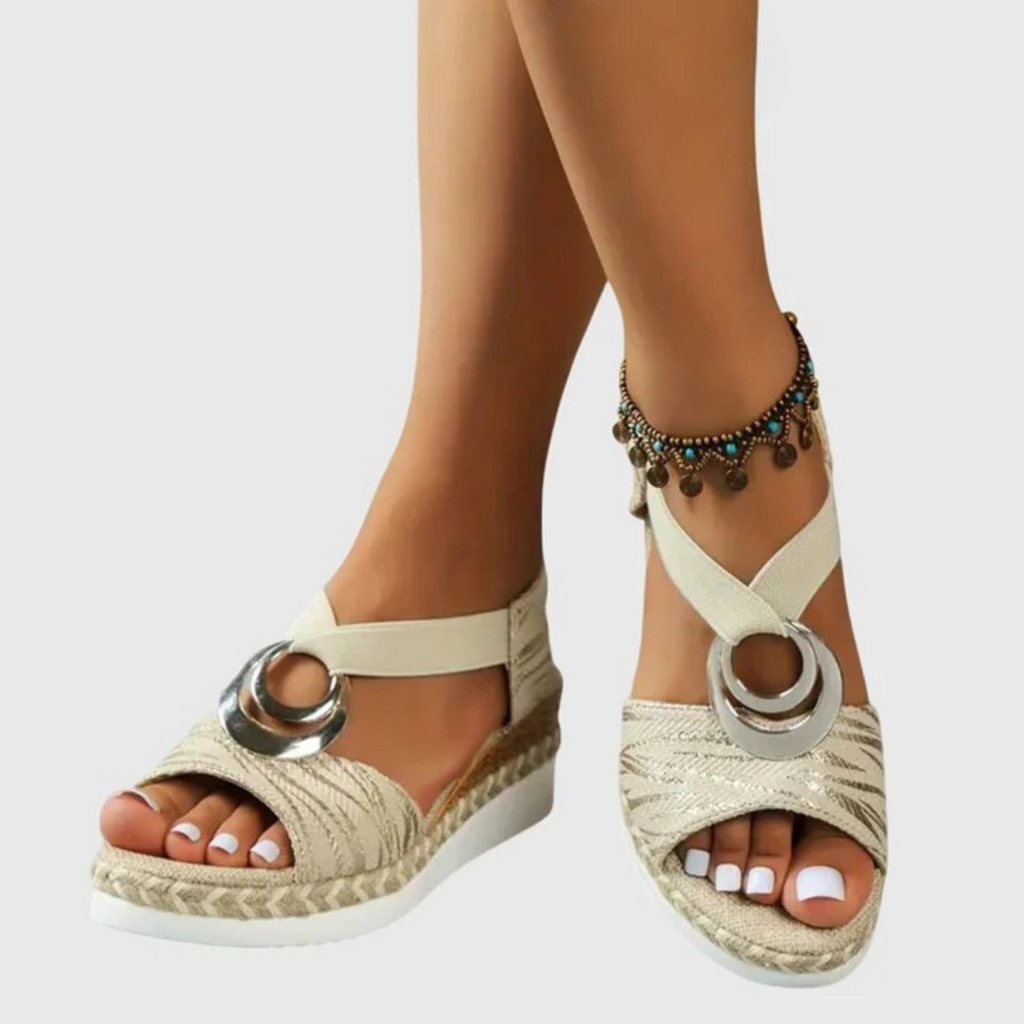 Women's Bohemian Low Wedge Open Toe Sandals | Summer
