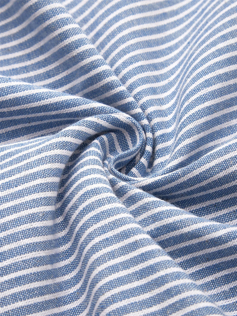 Women's Striped Button-Detail Dress | Midi