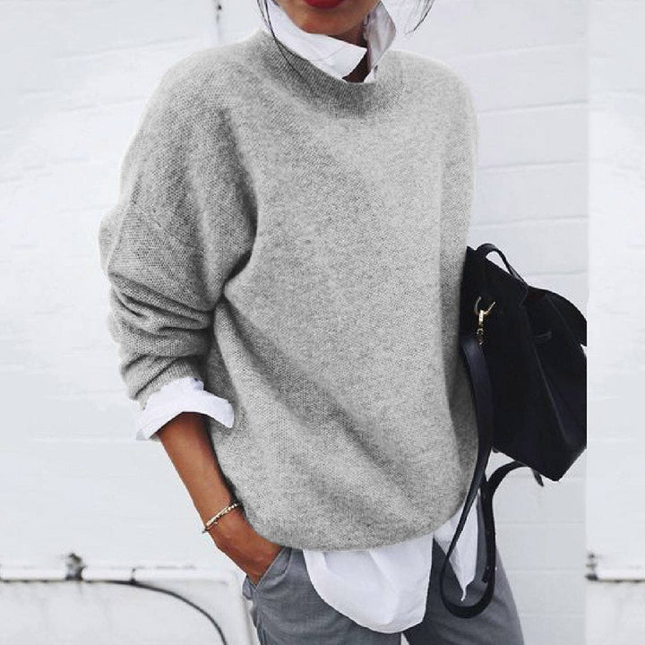 Women's Long Sleeve Winter Knit Sweater | Round Neck