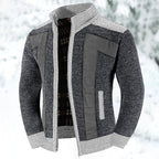Men’s Stand Collar Zip-Up Jacket | Contrast Panels