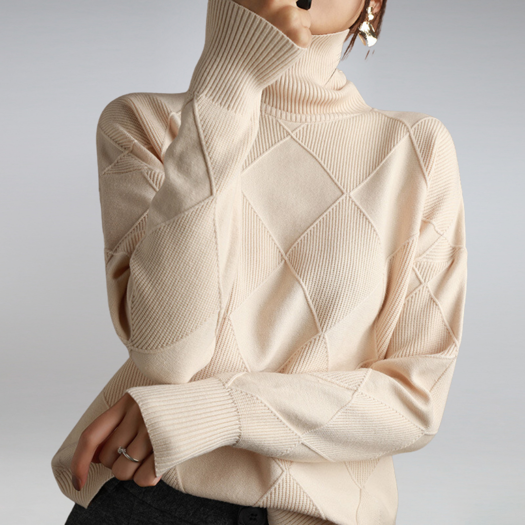 Women's Ribbed Turtleneck Oversized Sweater | Winter