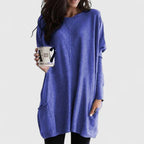Women's Long Round Neck Knit Sweater | Oversized
