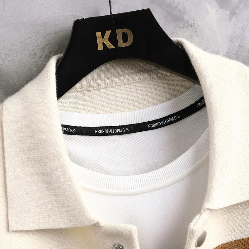 Men's Collar Knit Winter Jacket | Button Up