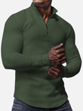 Men's Long Sleeve Quarter Zip Knit Sweater | Mock Neck