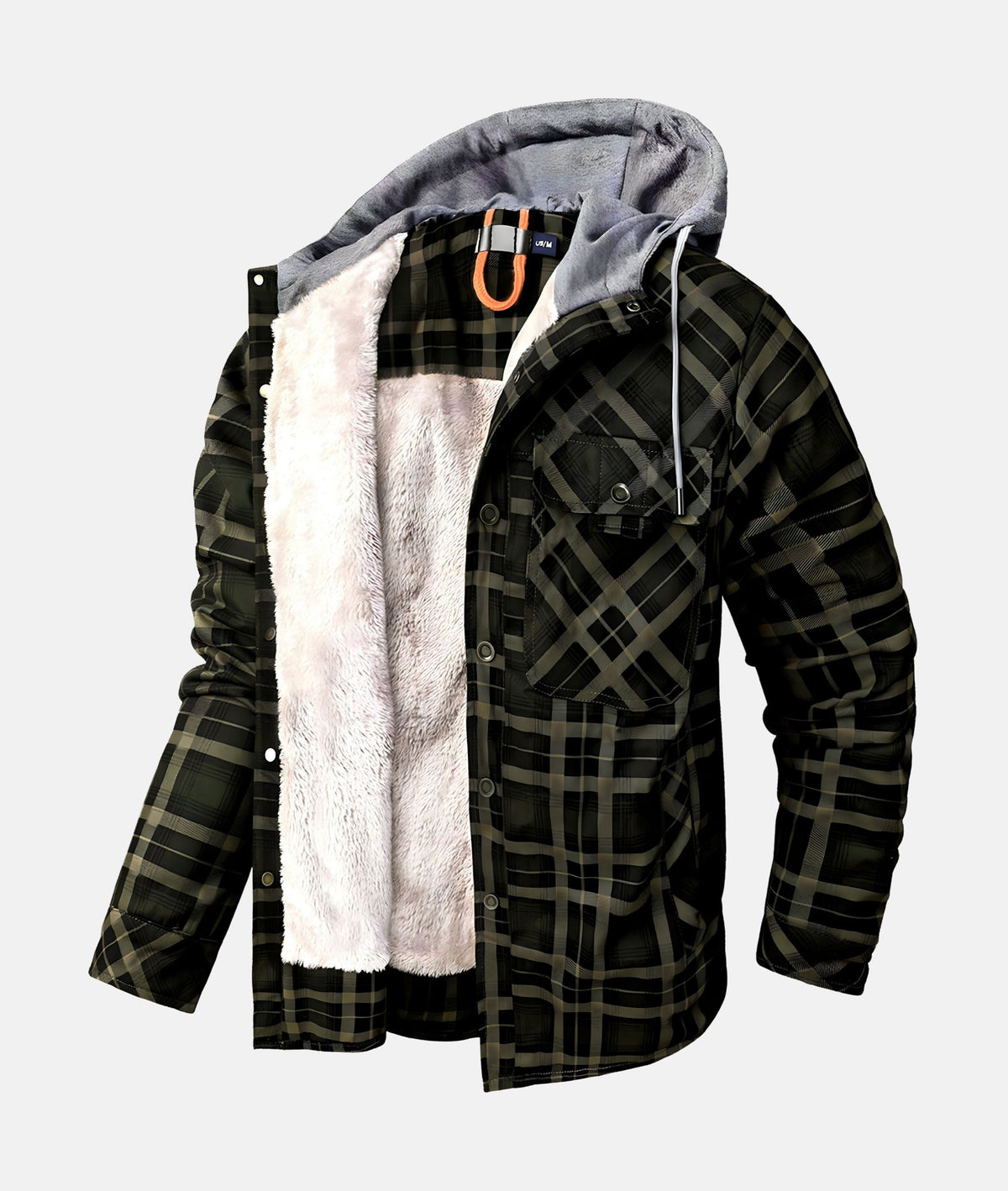 Men's Hooded Winter Shirt Jacket | Plaid
