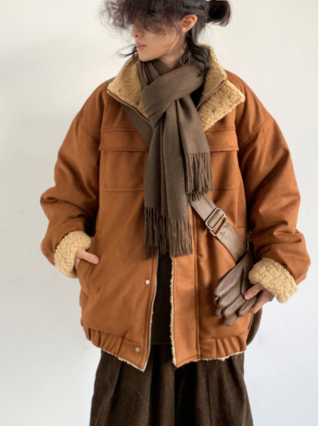 Women's Winter Long Sleeve  Zip Up Jacket | Oversized
