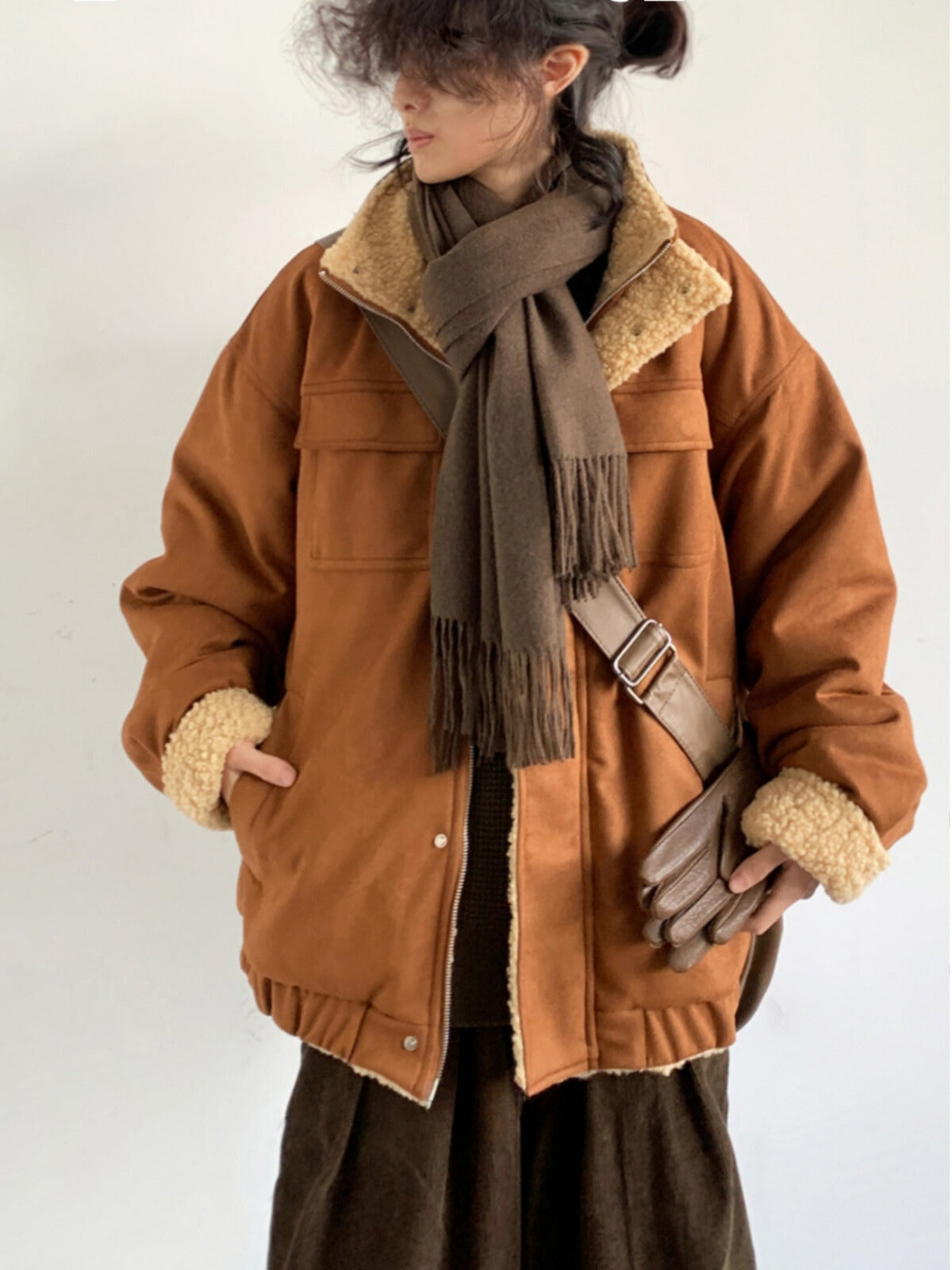 Women's Winter Long Sleeve  Zip Up Jacket | Oversized