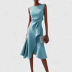 Women's Sophisticated Draped Formal Dress | Midi