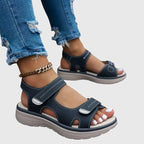 Women's Cutout Hook and Loop Sandals | Ankle Strap