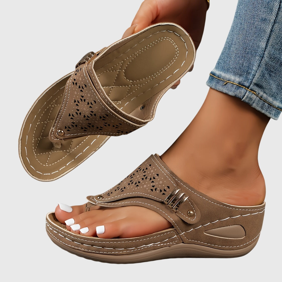 Women's Bohemian Casual Thong Comfort Sandals | Slip On