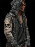 Men's Skeleton Knit Winter Black Jacket | Halloween