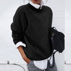 Women's Long Sleeve Winter Knit Sweater | Round Neck